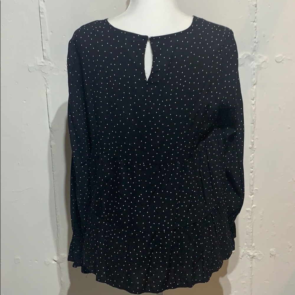 Pop sugar black and white polkadot baby doll top - Picture 3 of 4
